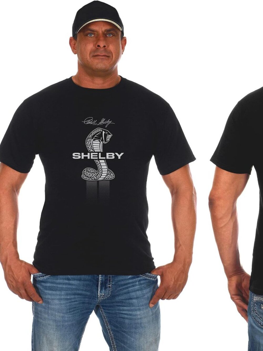 JH Design Men's Shelby Cobra T-Shirt Crew Neck Short Sleeve Shirt